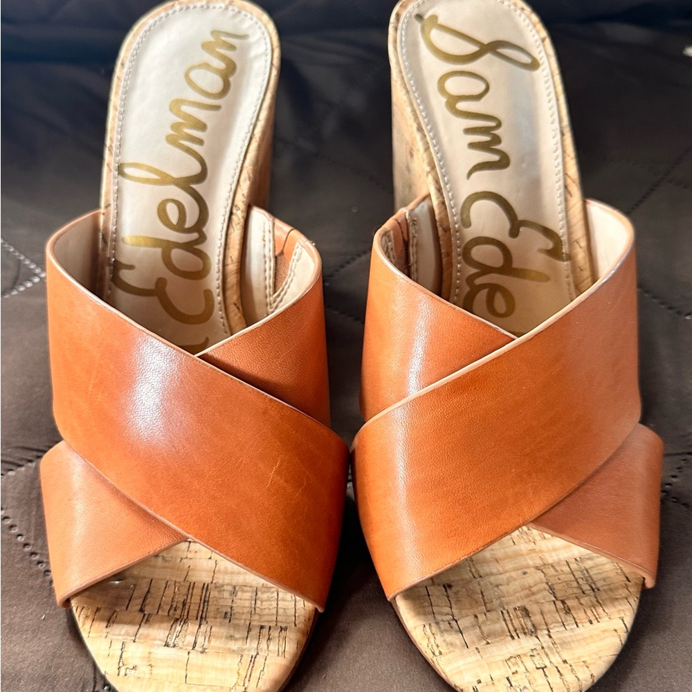Sam Edelman Women's Brown Leather Mules